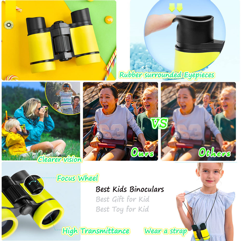 Artomide Kids Binoculars shockproof housing withstands drops during outdoor adventures.