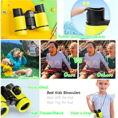 Artomide Kids Binoculars shockproof housing withstands drops during outdoor adventures.