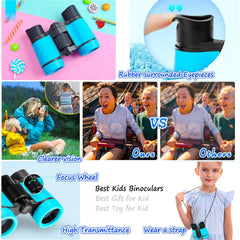 ARTOMIDE Kids Binoculars with shockproof rubber armor absorbing impact.