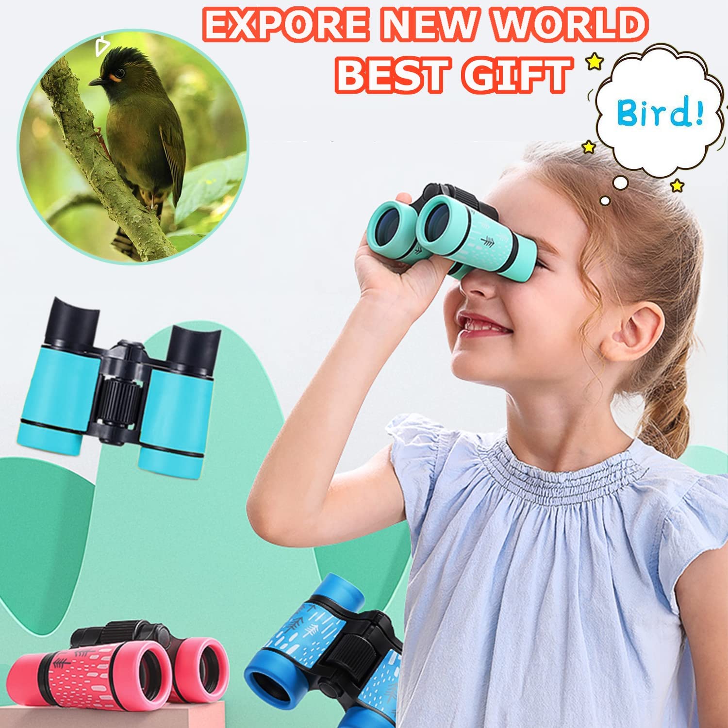 ARTOMIDE Kids Binoculars with soft rubber eyepiece protection during play.