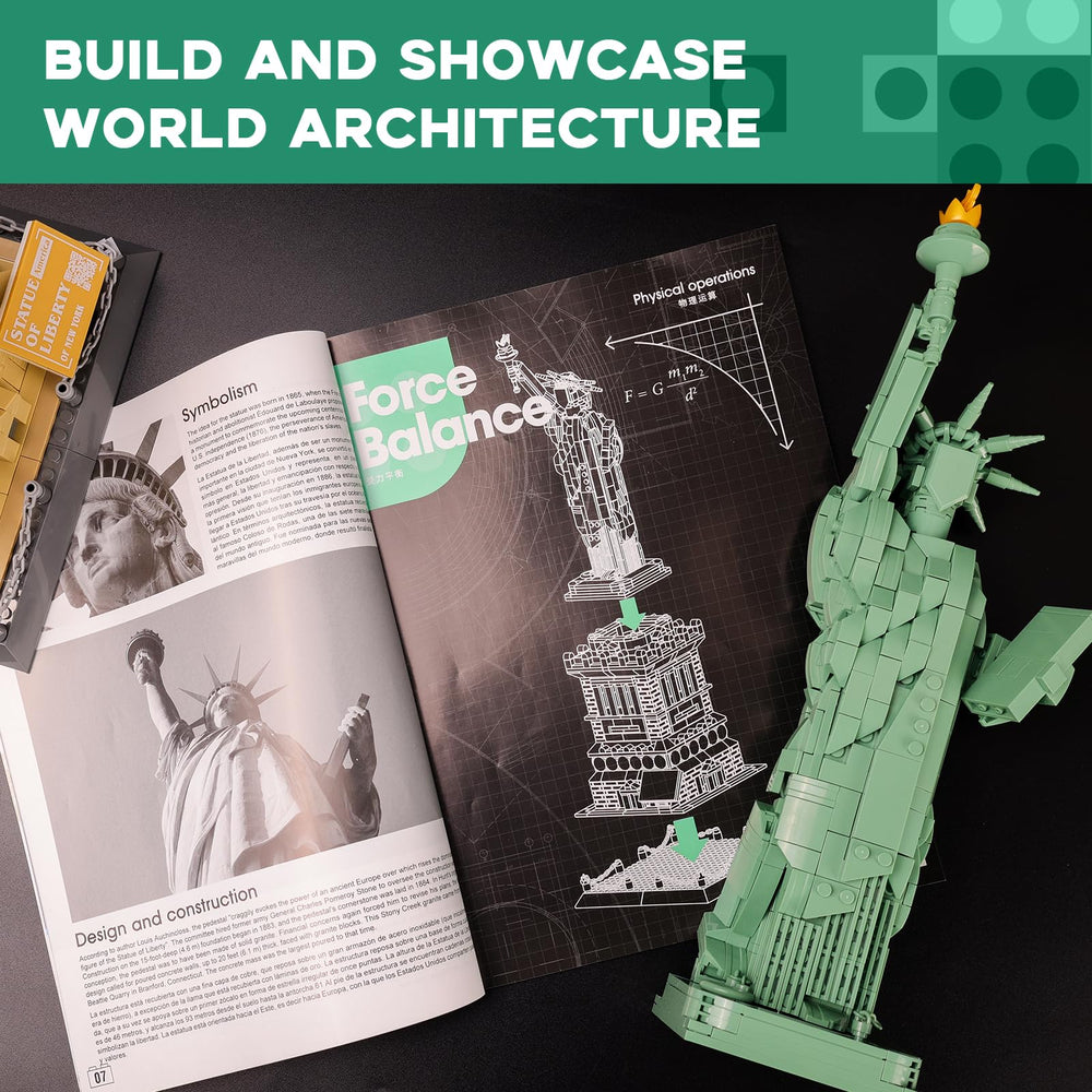 ArtorBricks Statue of Liberty instruction pack enables clear step-by-step building.