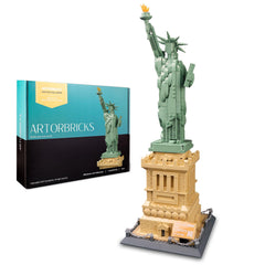 ArtorBricks Statue of Liberty torch detail highlights the iconic flame for display.