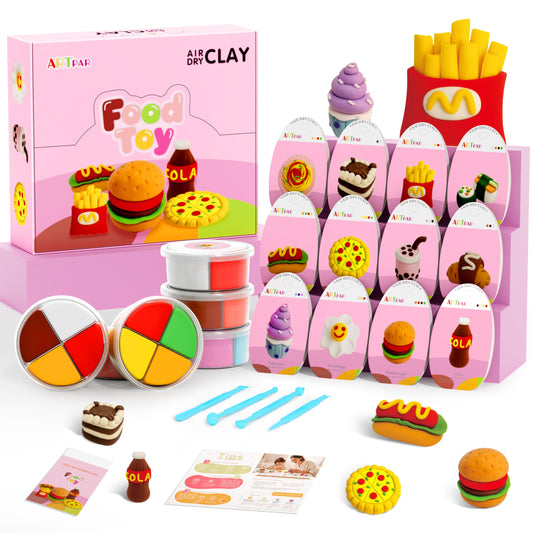 ARTPAR air dry clay kit with 12 boxes, perfect for kids' colorful projects