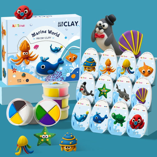 ARTPAR Air-Dry Clay Kit in a colorful box for mess-free sculpting.