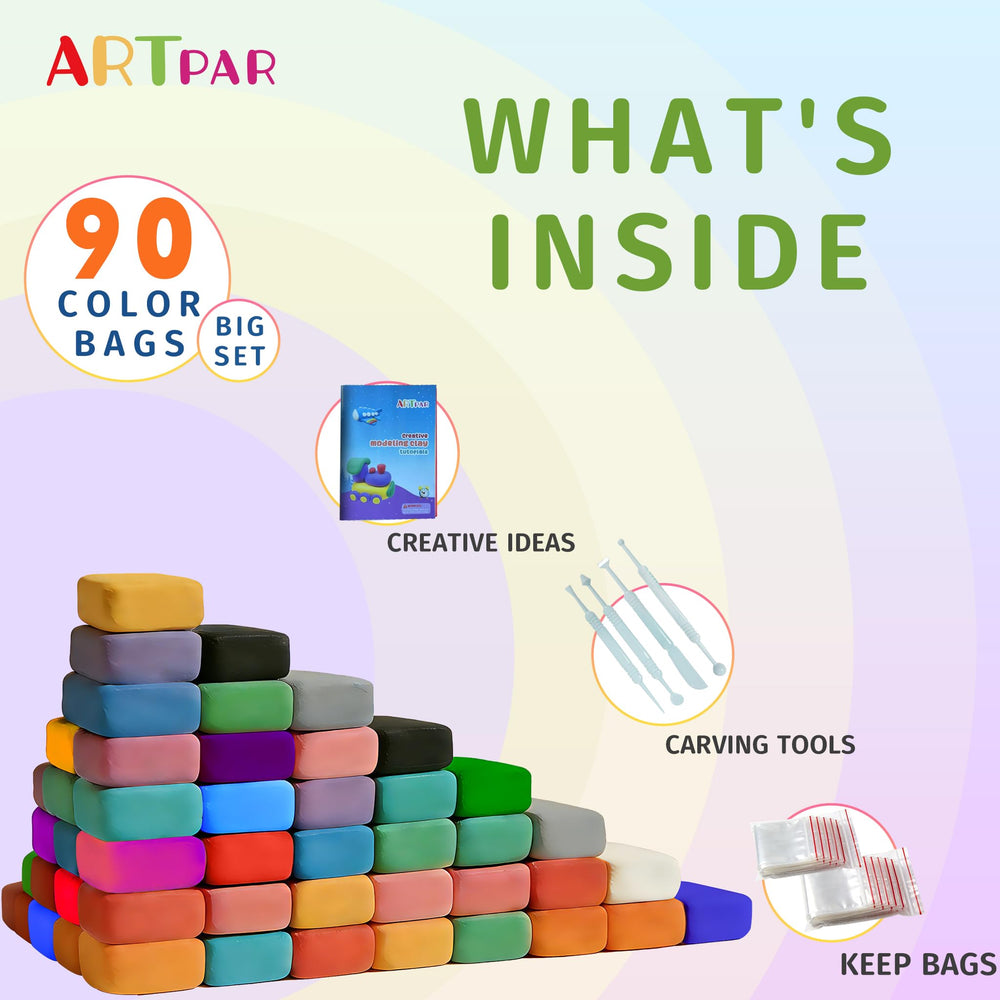ARTPAR clay tools set with three sculpting tools for easy shaping.