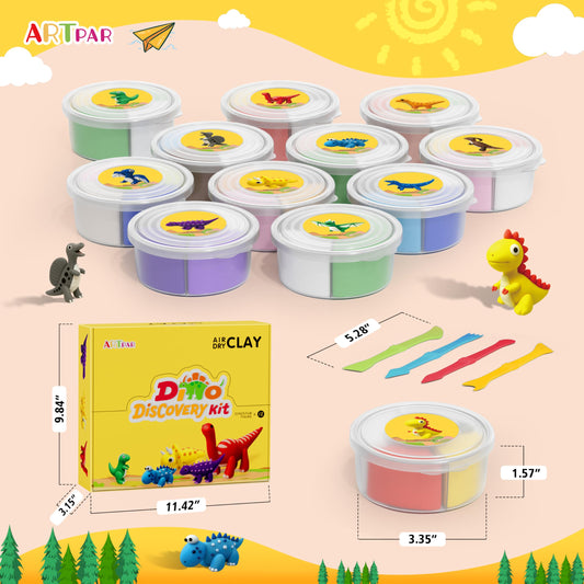 ARTPAR sculpting tools help little hands shape dinosaur features precisely.