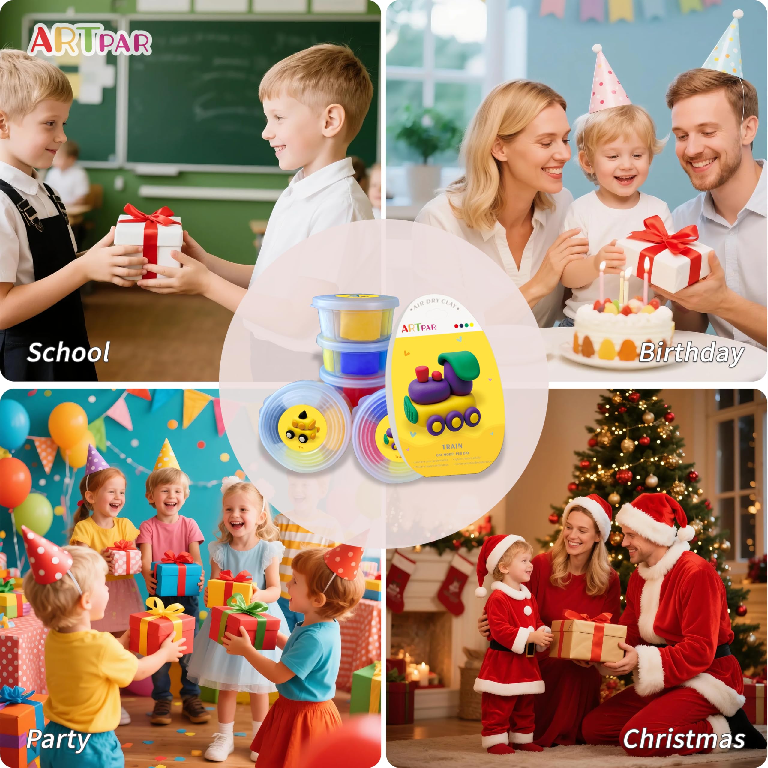 Gift-ready packaging makes ARTPAR set a thoughtful birthday or party favor.