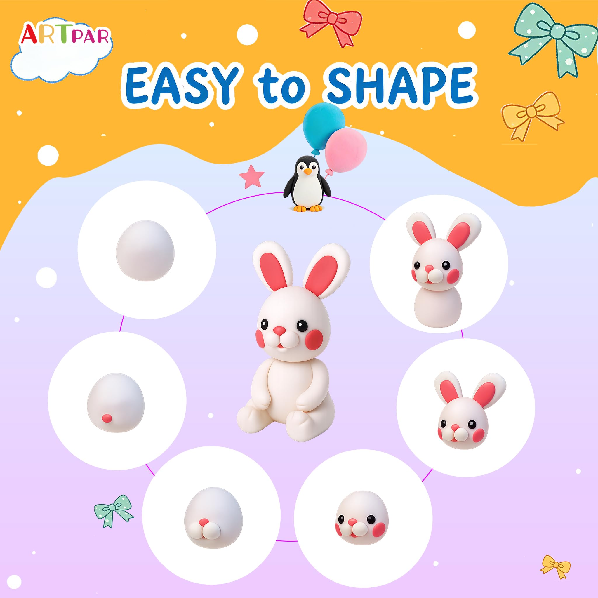 ARTPAR kid-friendly clay invites classroom or home play to spark imagination.