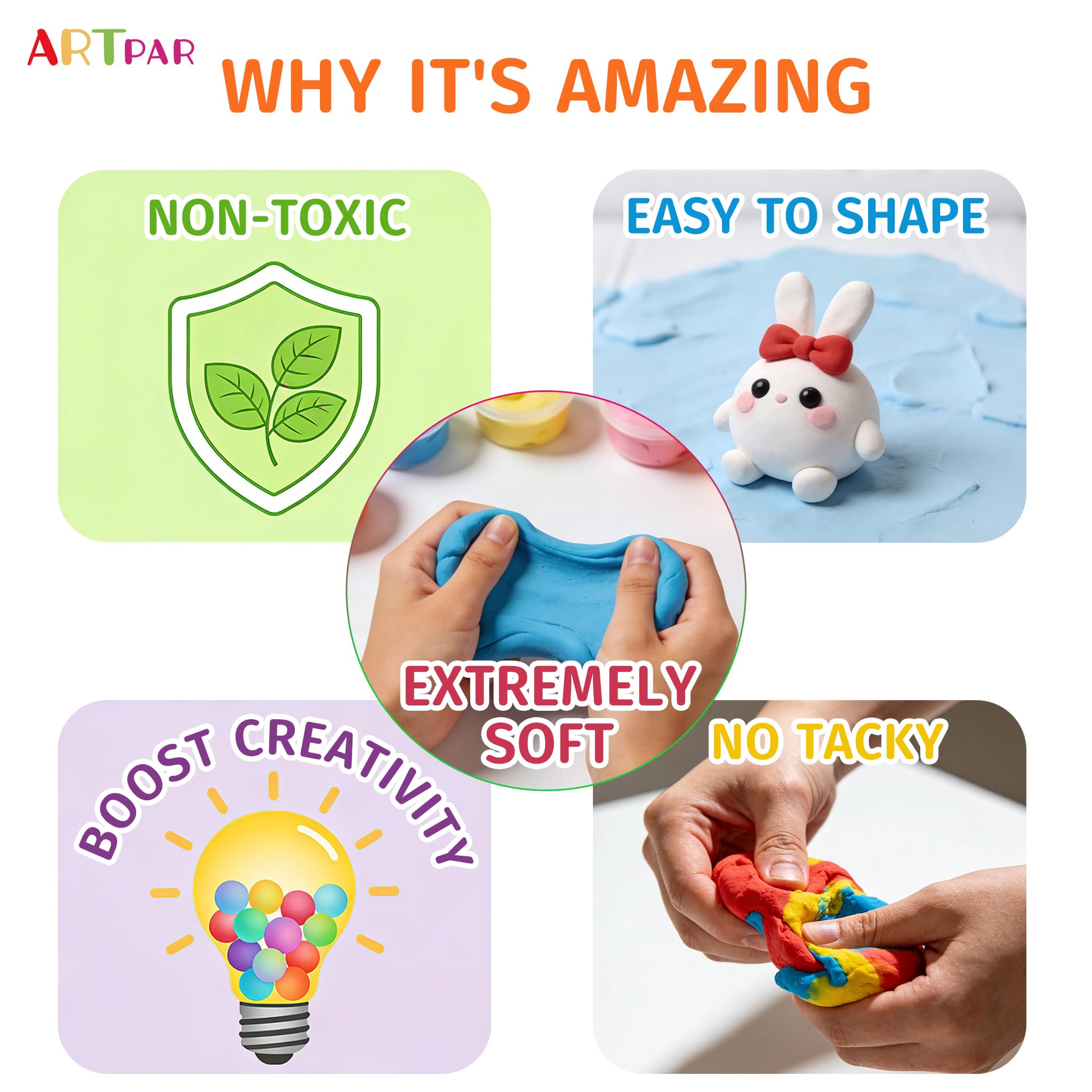 ARTPAR kids modeling clay invites imaginative play and enhances fine motor skills.