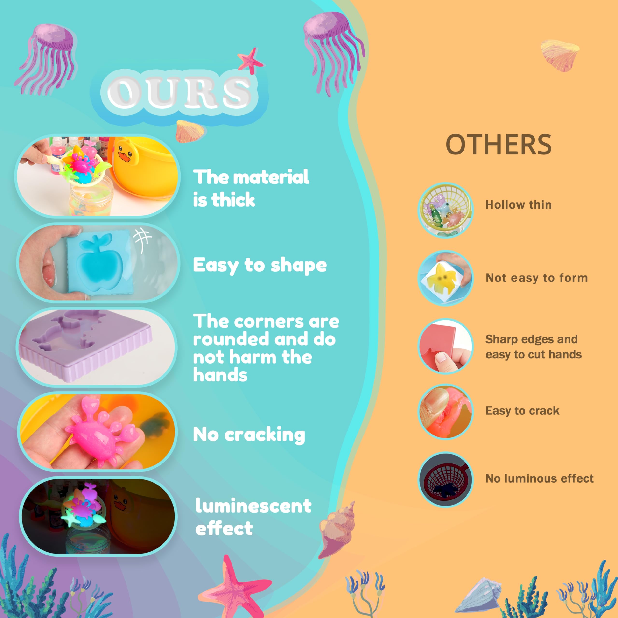 ARTPAR ocean molds 16-piece image shows diverse sea creature shapes ready to join the fun