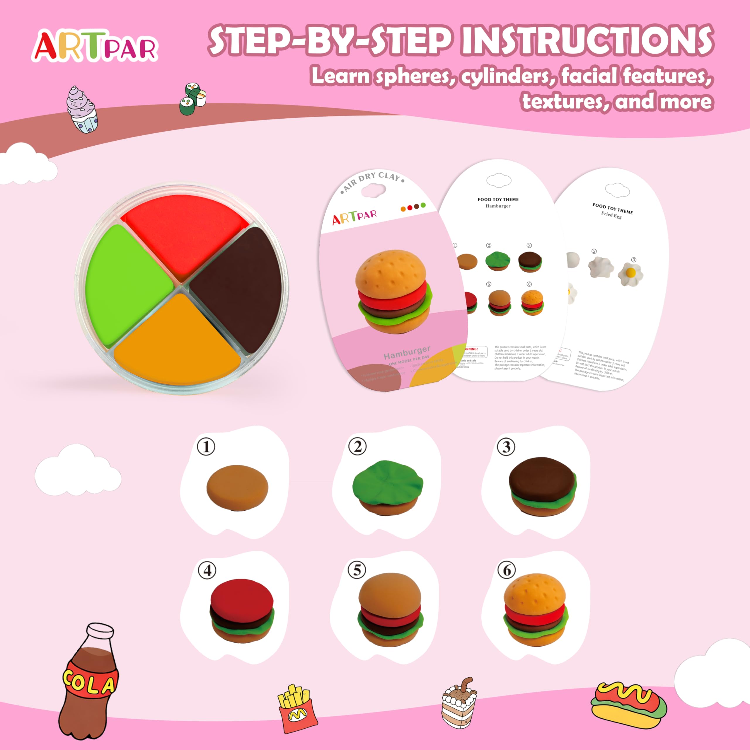 ARTPAR self-drying clay dries in air, no baking required