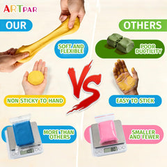 ARTPAR soft ultra-light clay texture is easy to pinch, roll, and shape.