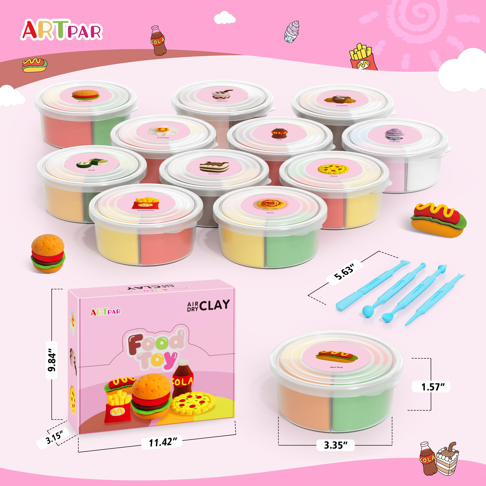 ARTPAR ultra-light soft clay is easy to shape for young creators