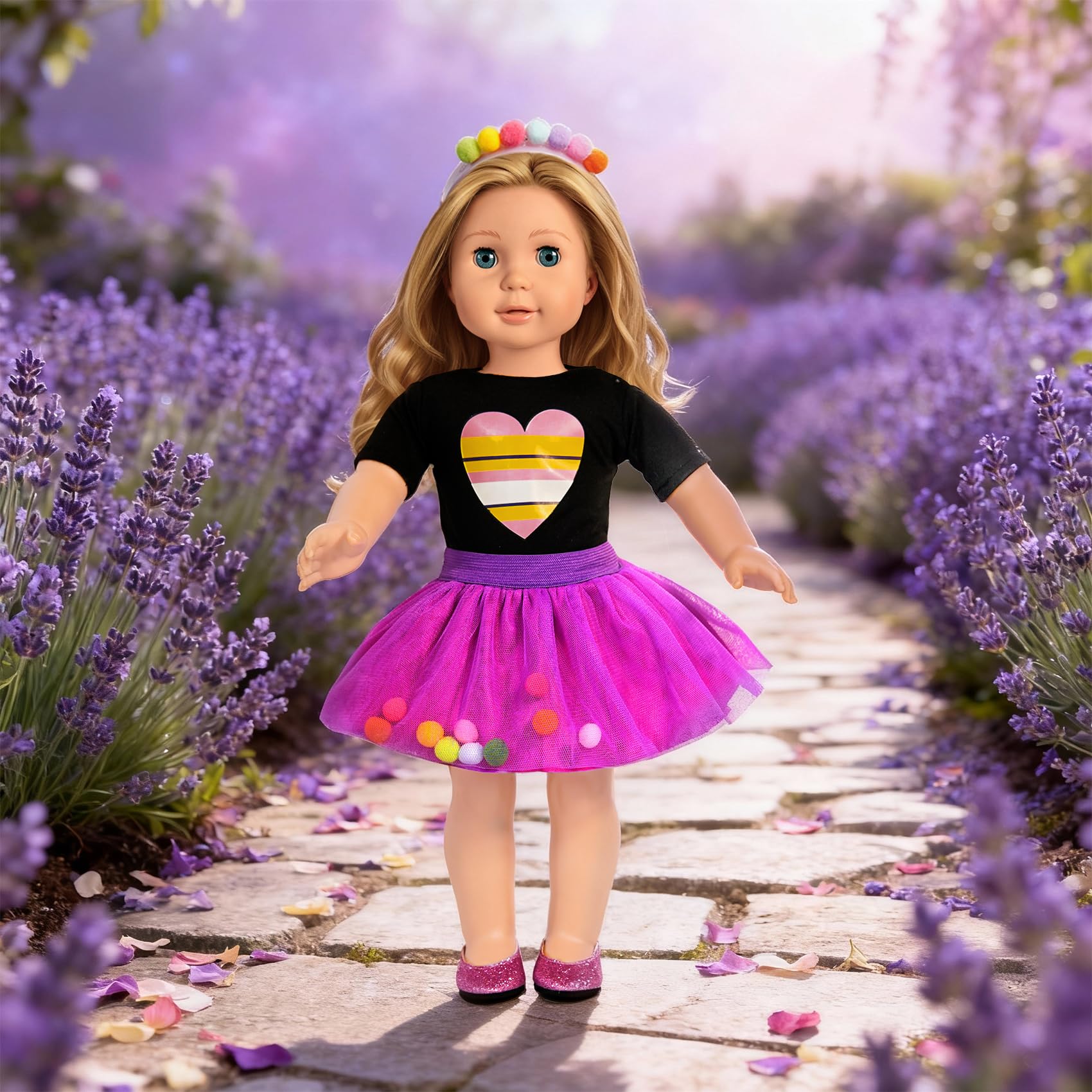 ARTST hair band accessory for 18-inch doll, soft and kid-friendly