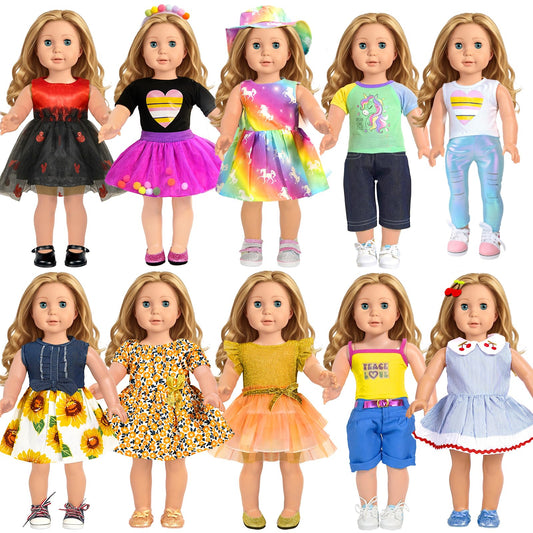 ARTST rainbow dress for 18-inch doll, durable and cheerful for creative play