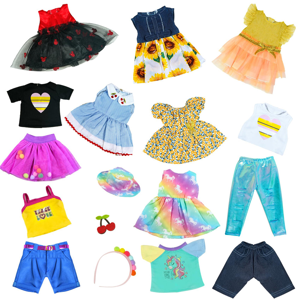 ARTST sunflower dress for 18-inch doll, sunny style for storytelling adventures