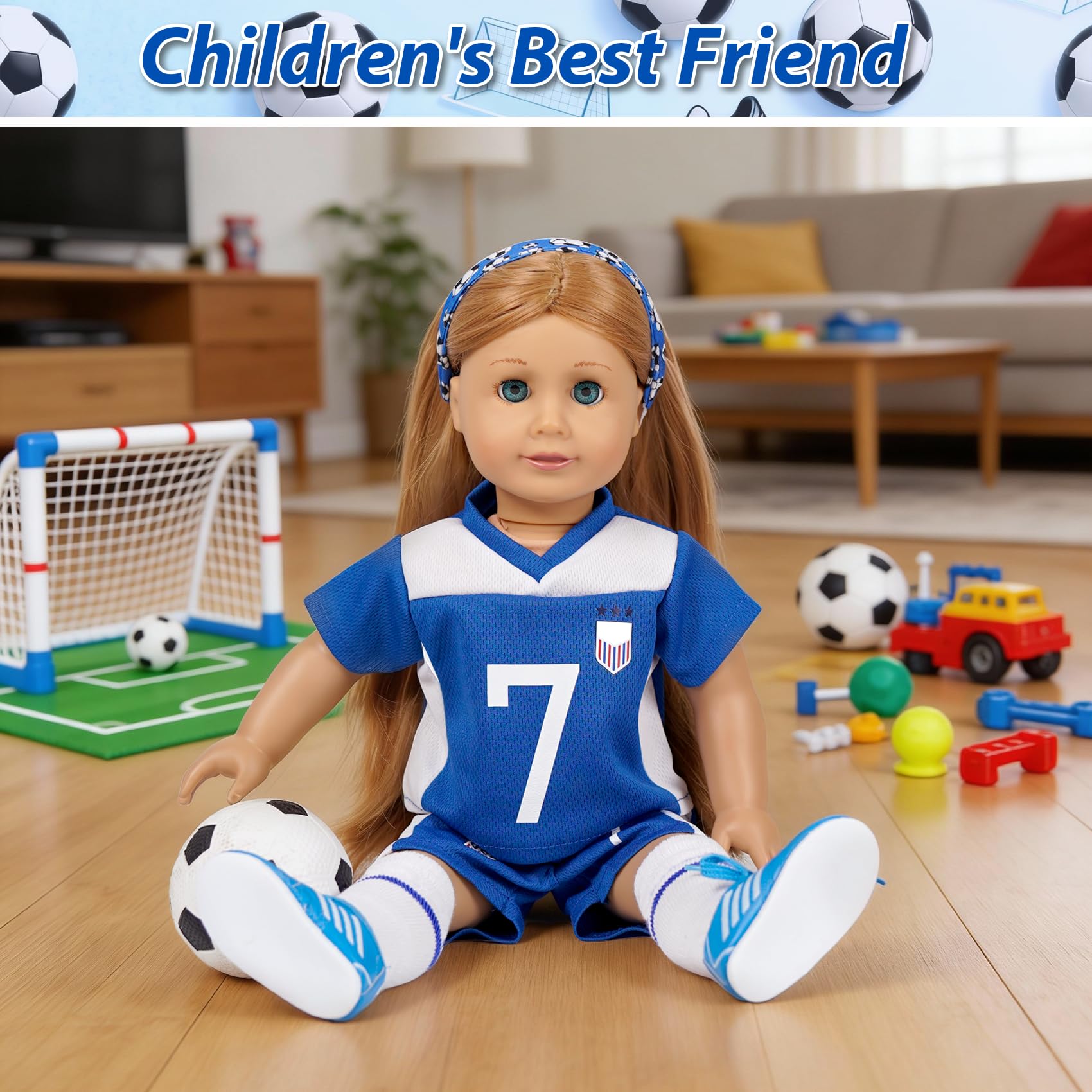 ARTST American 18-inch doll inflatable soccer ball sparks interactive play.