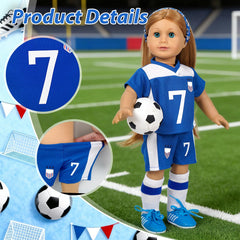 ARTST American 18-inch doll soccer socks provide snug fit and comfort.