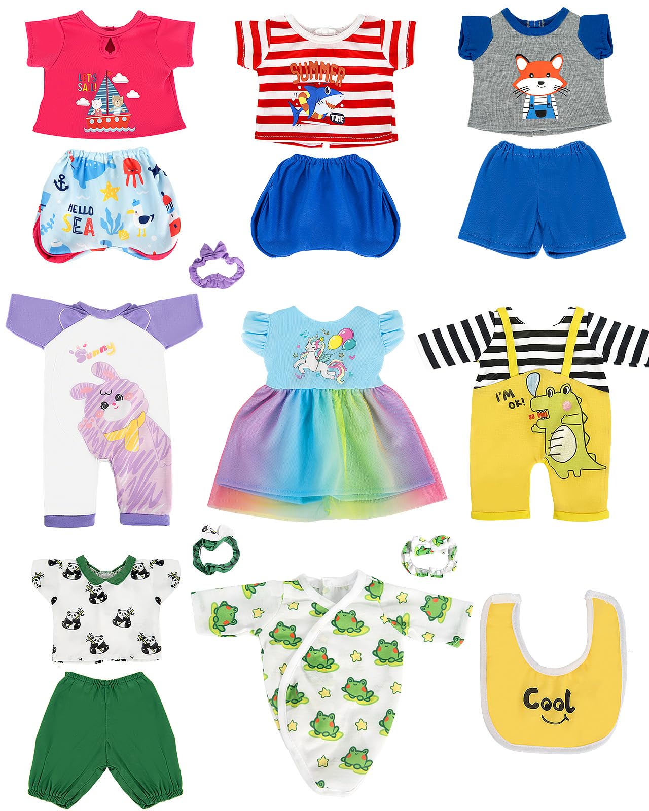 ARTST dinosaur-pattern doll pajamas for bedtime stories.