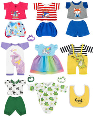 ARTST dinosaur-pattern doll pajamas for bedtime stories.