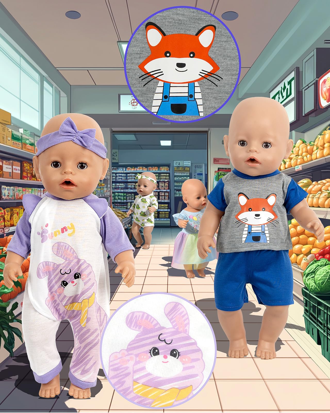 ARTST panda-pattern doll pajamas cute design for daily dressing.