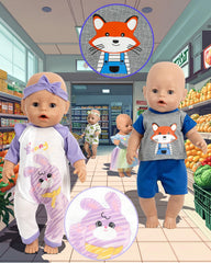 ARTST panda-pattern doll pajamas cute design for daily dressing.