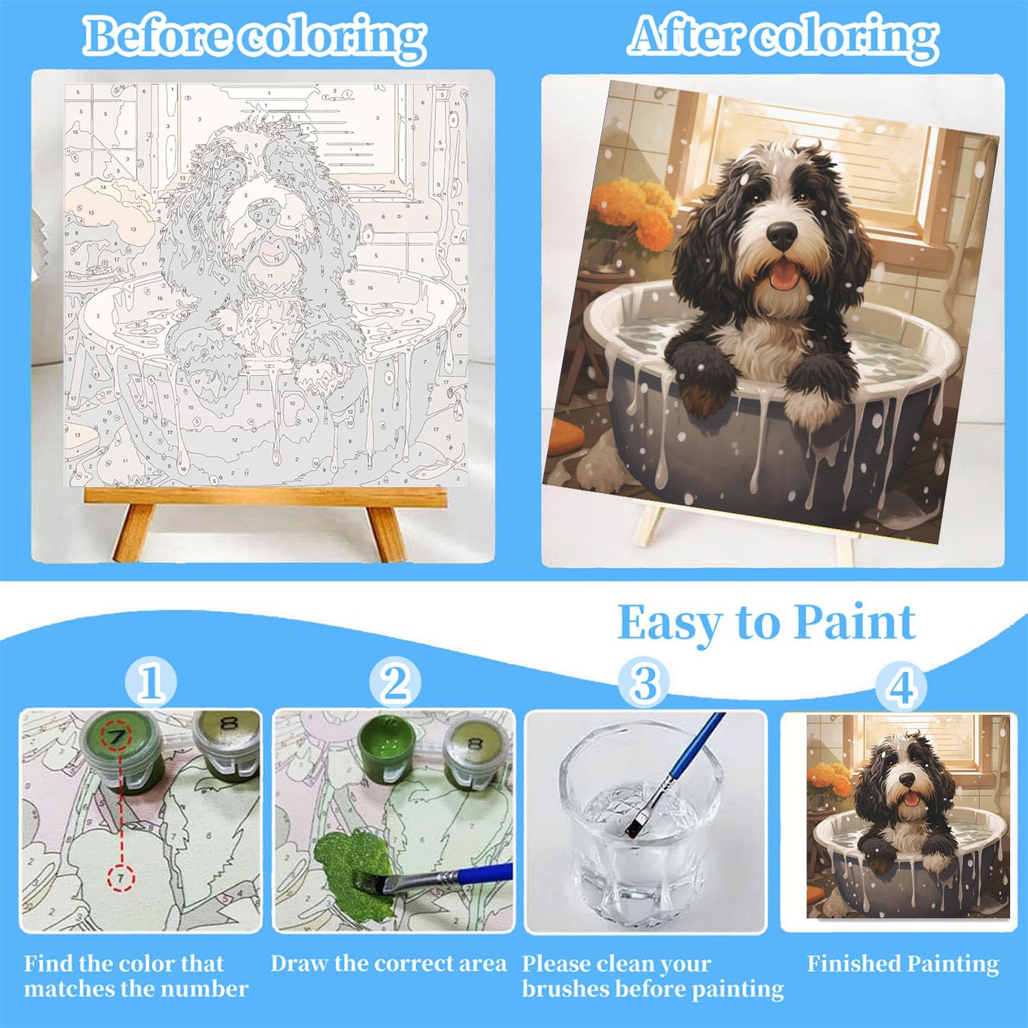 Arttoplus wooden easel included for easy display