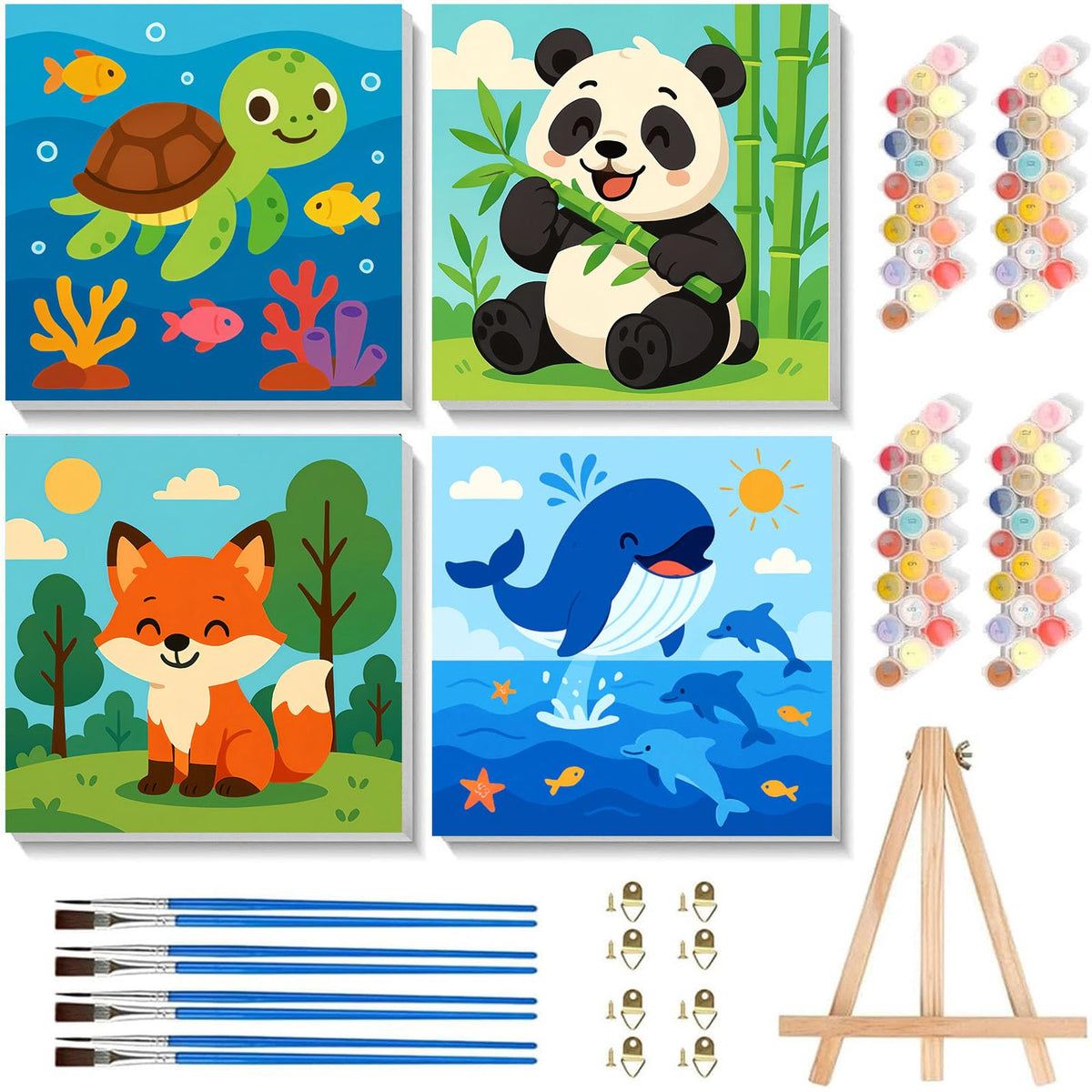 Arttoplus paint by numbers for kids frame 8x8 ready-to-hang wall art.