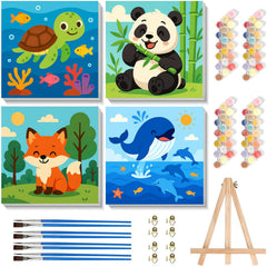 Arttoplus paint by numbers for kids frame 8x8 ready-to-hang wall art.
