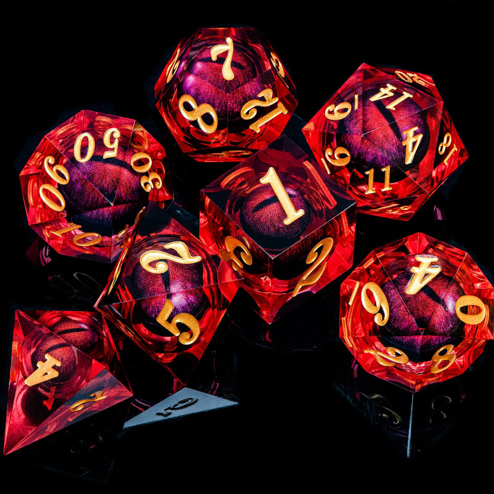 ARUOHHA seven-piece polyhedral dice set for D&D with clear numbering