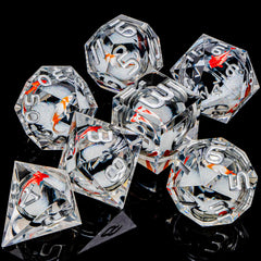 ARUOHHA DND dice liquid core angles reflect light for dramatic effects.