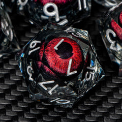 ARUOHHA Dragon Eye resin dice with liquid core for dramatic RPG rolls.