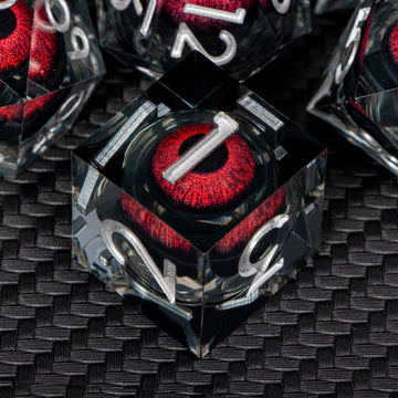 ARUOHHA D4-D20 and percentile dice with dragon eye design for immersive play.