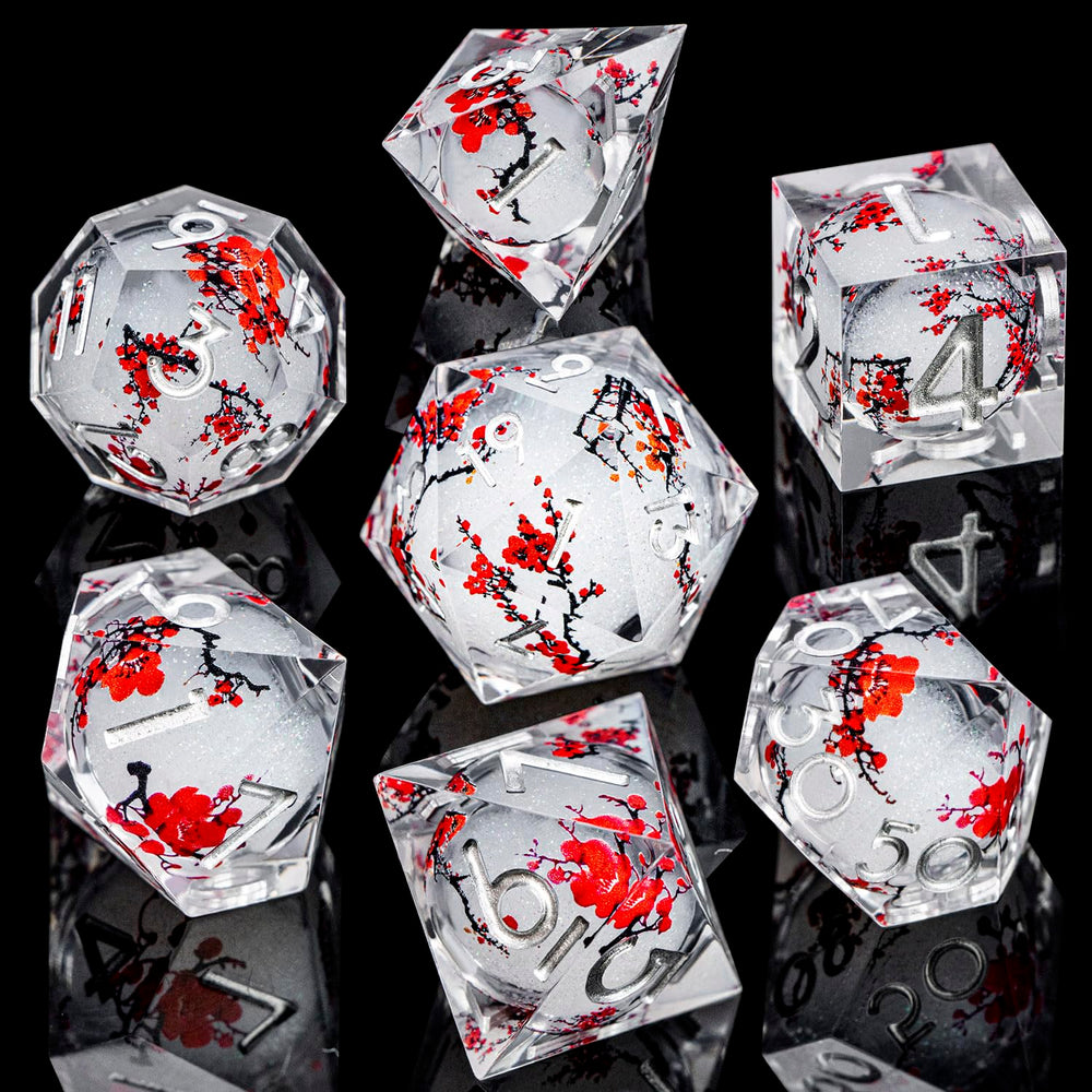 ARUOHHA resin D12 with plum blossom design and liquid core effect.