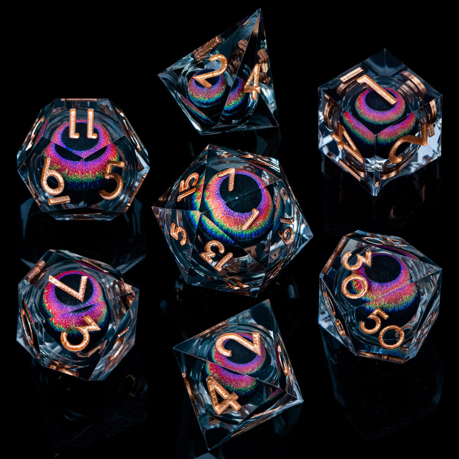 ARUOHHA seven-piece polyhedral dice set for reliable sessions
