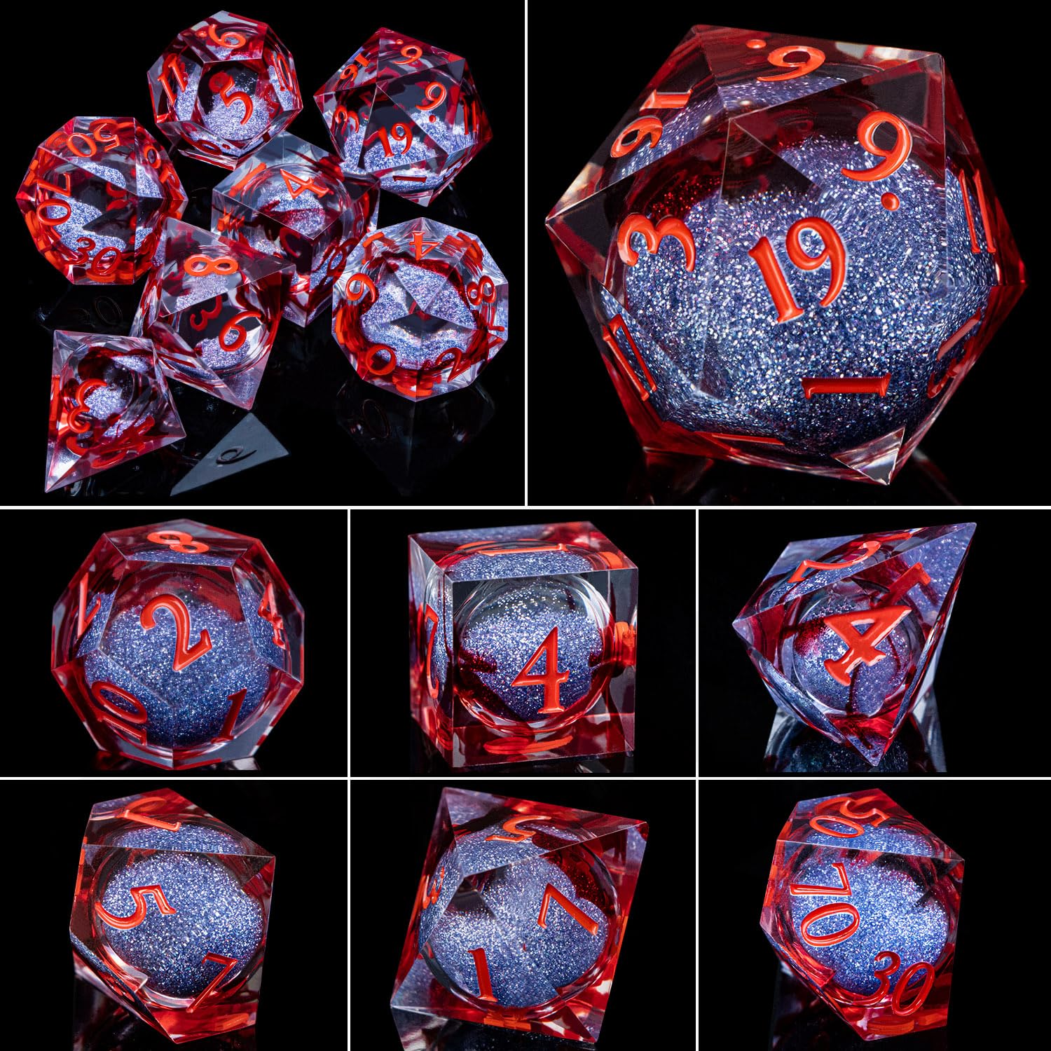 ARUOHHA D10 dice emphasizing readable numbers and precise throw.
