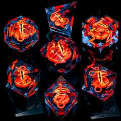 ARUOHHA resin dice with liquid core; colors shimmer during rolls