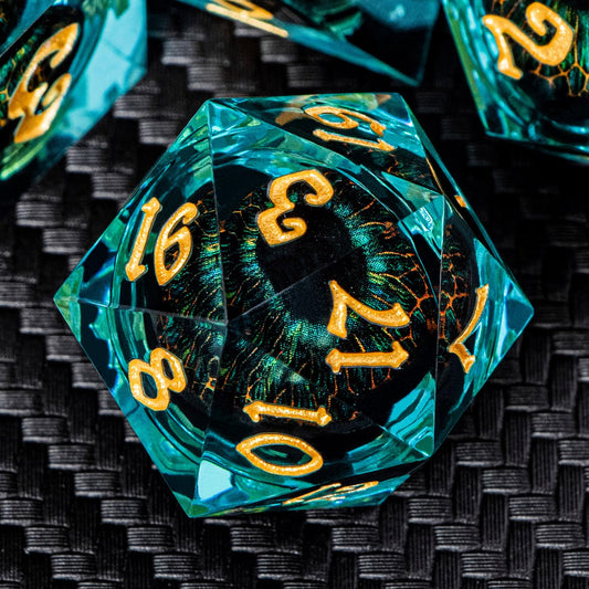 ARUOHHA dragon eye dice with liquid core for immersive roll and eye contact visuals