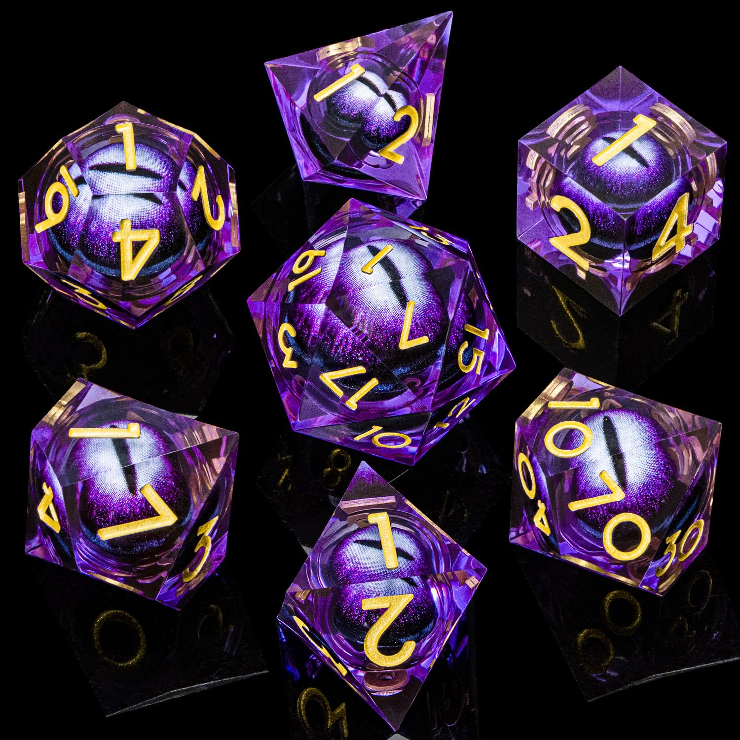 ARUOHHA Dragon Eye D12 dice with sharp edges for balanced distribution.