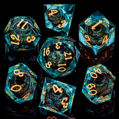 ARUOHHA resin dice set seven pieces for D&D and role-playing sessions