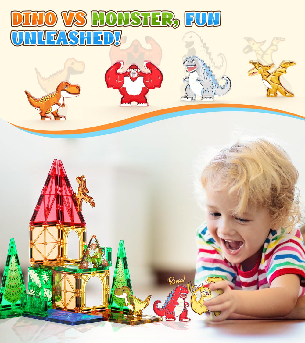 Asago Dinosaurs Tiles king-kong-model demonstrates sturdy magnets for secure play.