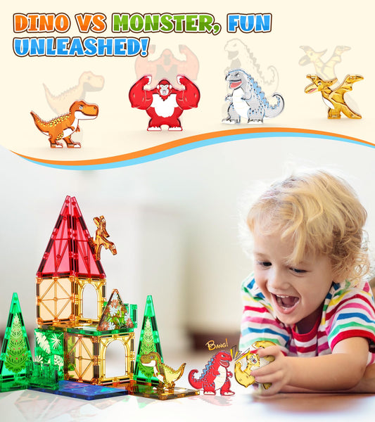 Asago Dinosaurs Tiles king-kong-model demonstrates sturdy magnets for secure play.