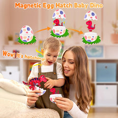 Asago hatchling dinos magnetic tiles invite hands-on exploration and fine motor skills.