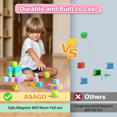 Asago large macaron cubes for sturdy, satisfying stacking experiences