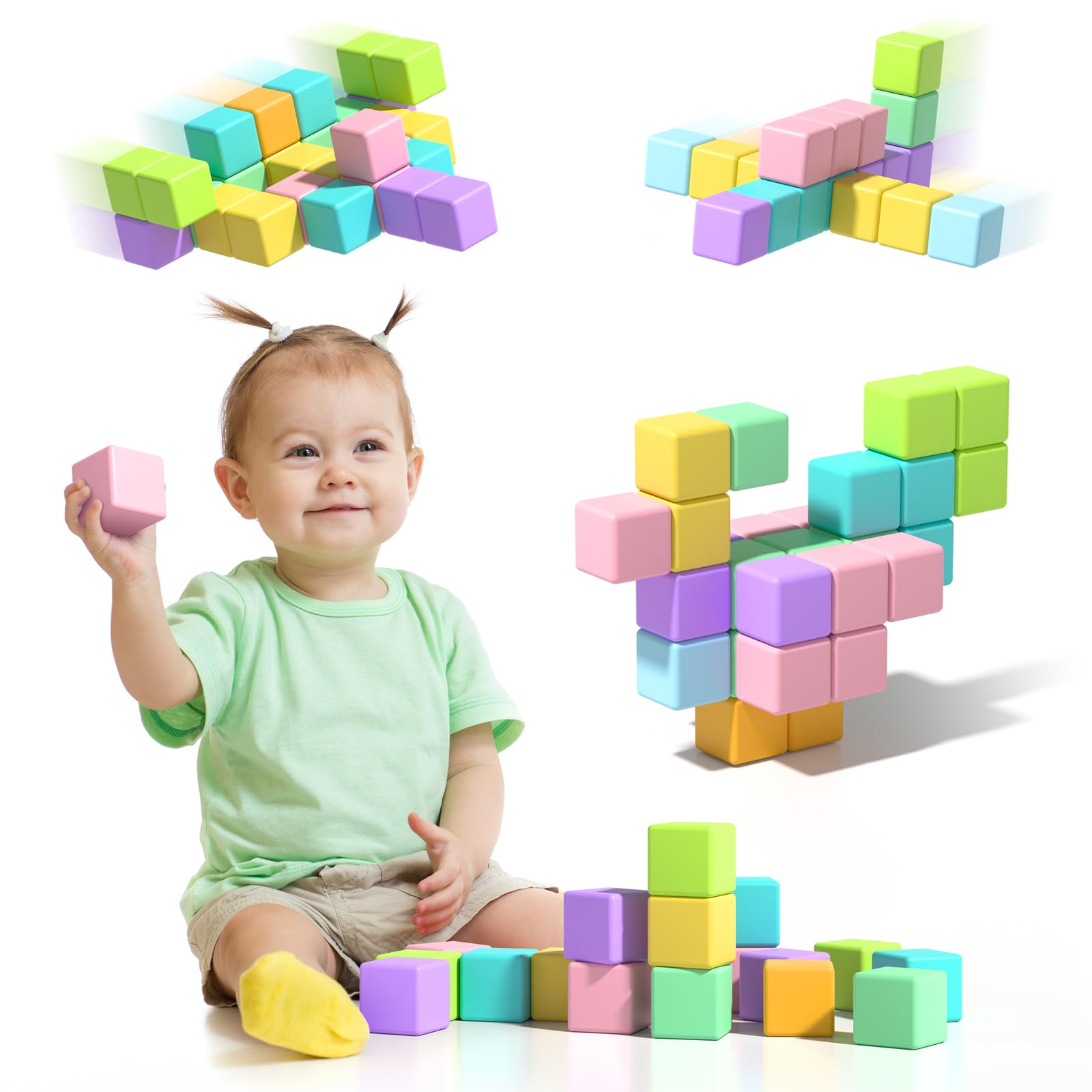 Asago magnetic blocks 56pcs set for open-ended play encouraging creativity