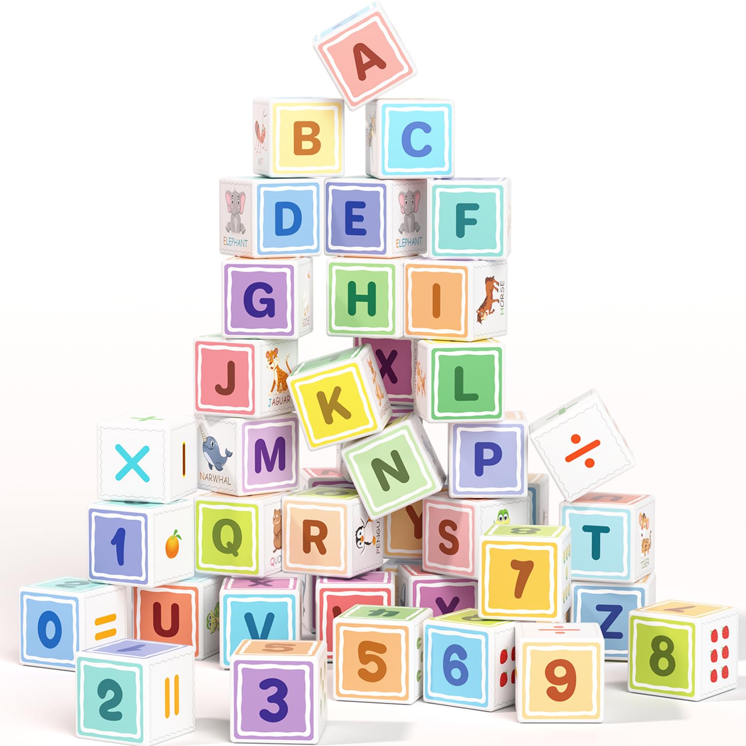 Asago Magnetic Blocks ABC 123 patterns for letters and numbers support early literacy