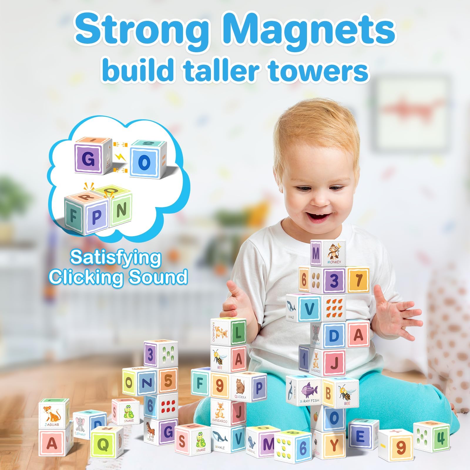 Asago blocks aid preschool learning with ABCs, numbers, animals, and fruits