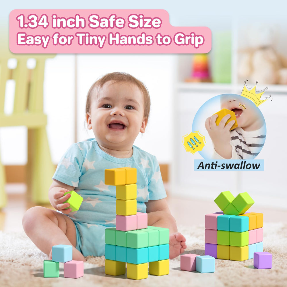 Asago toddler-safe blocks with rounded edges for safe, tactile learning