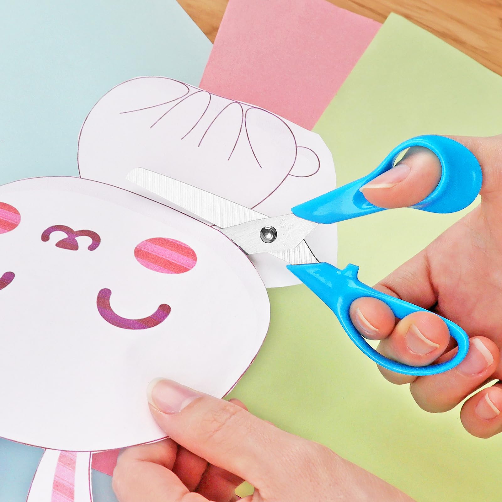 Asdirne Kids Scissors blunt tip safety design for little hands.