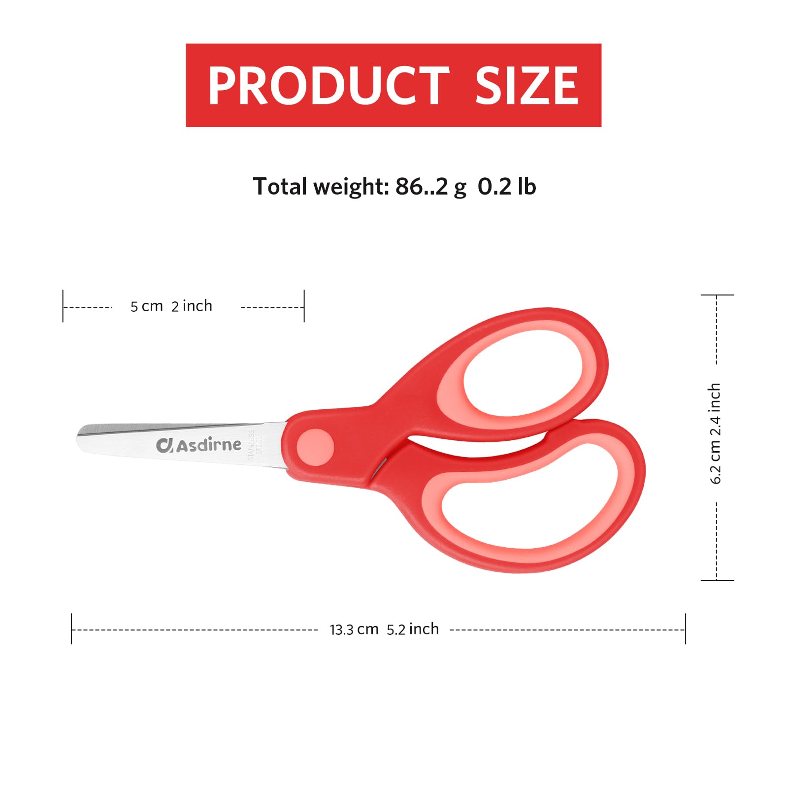 Asdirne Kids Scissors stainless steel blades stay sharp and durable.